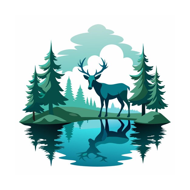 Vector forest animal vector illustration