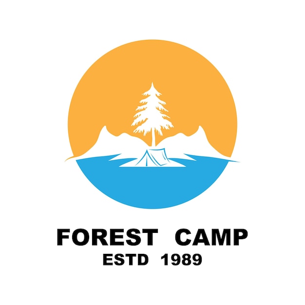 Forest Camp Logo Design Outdoor logo Adventure logo template