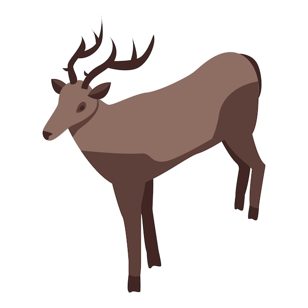 Forest deer icon Isometric of forest deer vector icon for web design isolated on white background