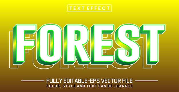 Forest editable text style effect editable font vector file