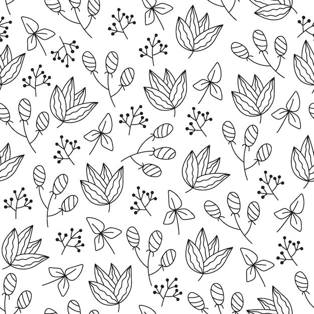 Forest floral leaf seamless pattern cover design element concept graphic design illustration