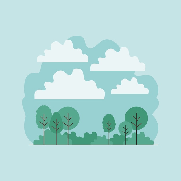 forest landscape scene icon