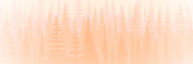 Forest in the morning light sunrise banner