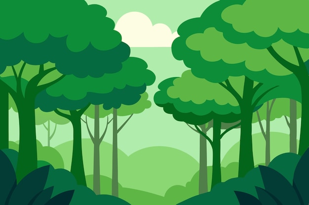 Forest Natural Background Vector Artwork Illustration Design