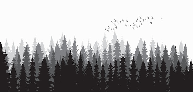 Forest nature silhouette design vector