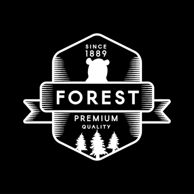 Forest negative space vector logo template