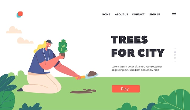 Forest Restoration Landing Page Template Reforestation Save Nature Environment Protection Volunteer Care of Plants