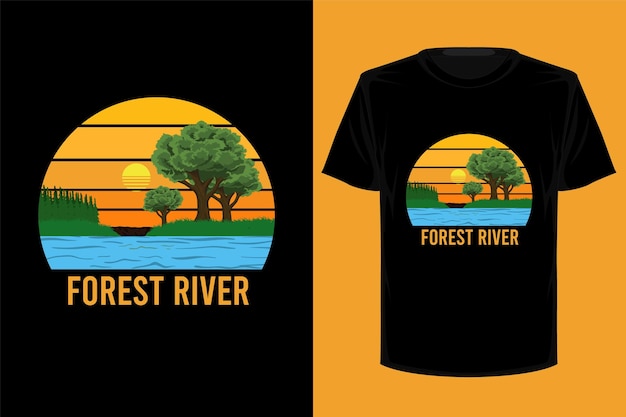 Forest river retro vintage t shirt design