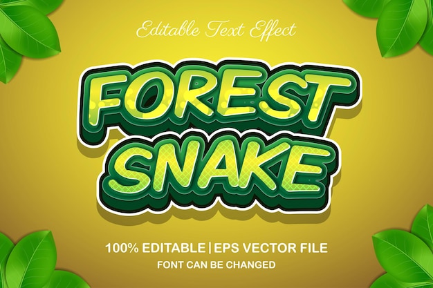 Forest snake editable text effect 3d style