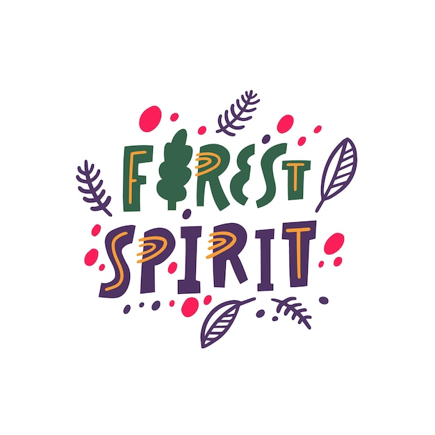 Forest spirit hand drawn colorful cartoon style vector illustration.