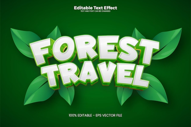 Forest Travel editable text effect in modern trend