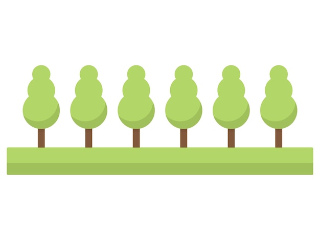 Forest trees green icon set Cute trees in flat style