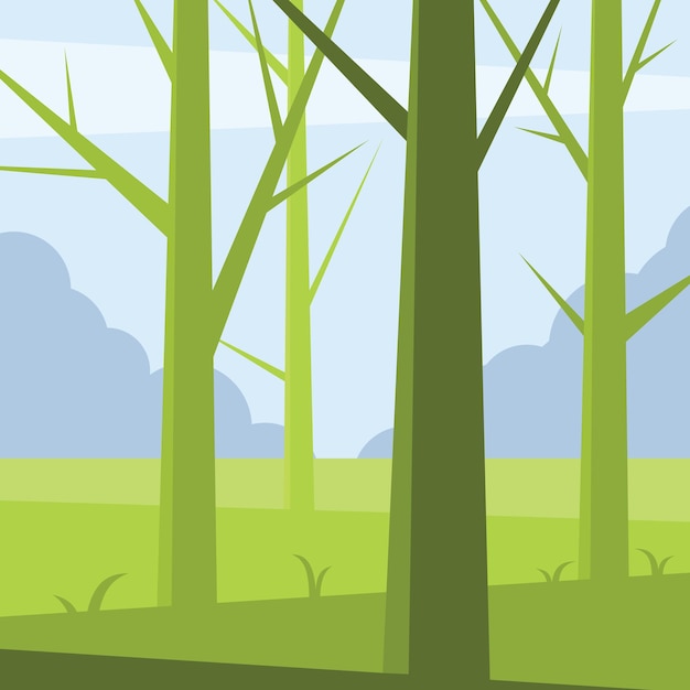 Forest Trees Vector Clip Art Isolated Background