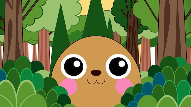 forest vector illustration kawaii