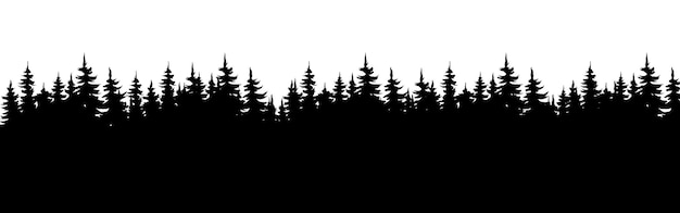 Vector forest vector illustration seamless panorama trees vector