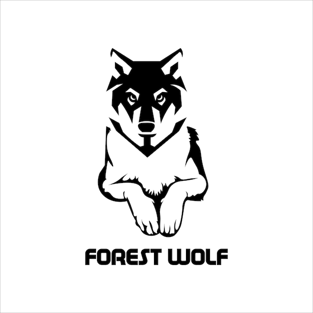 Forest wolf logo illustration vector design