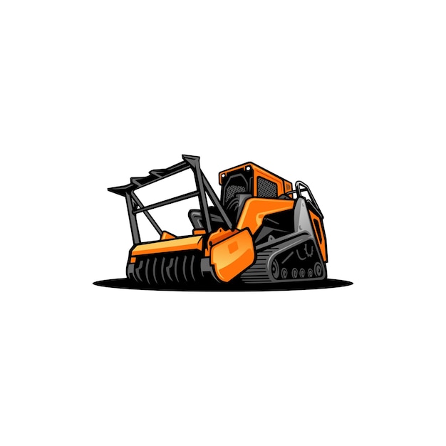 forestry mulching machine land clearing lillustration vector