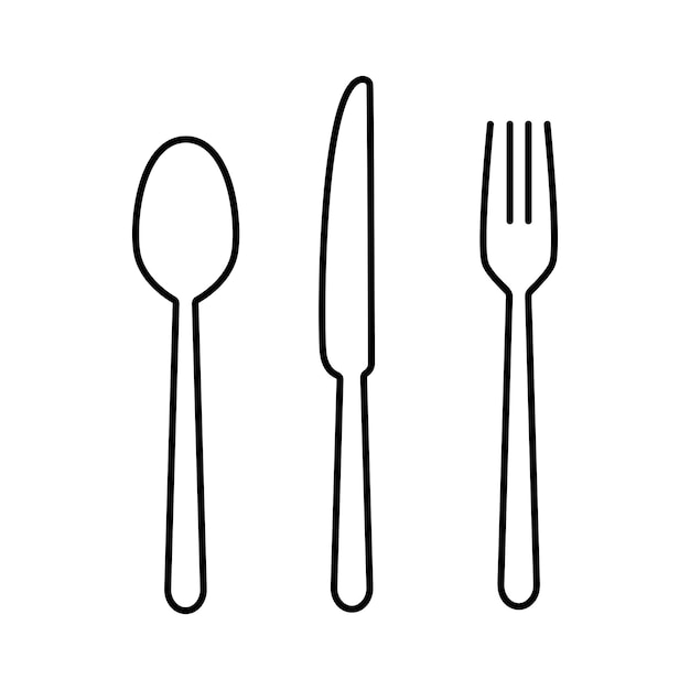 Fork knife spoon vector icon