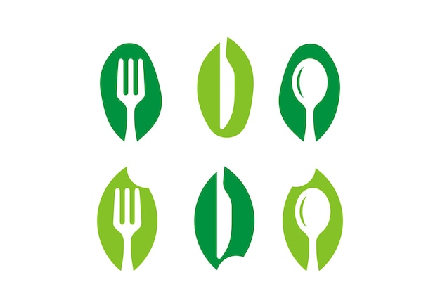 fork and spoon logo design icon symbol for health restaurant food diet and etc