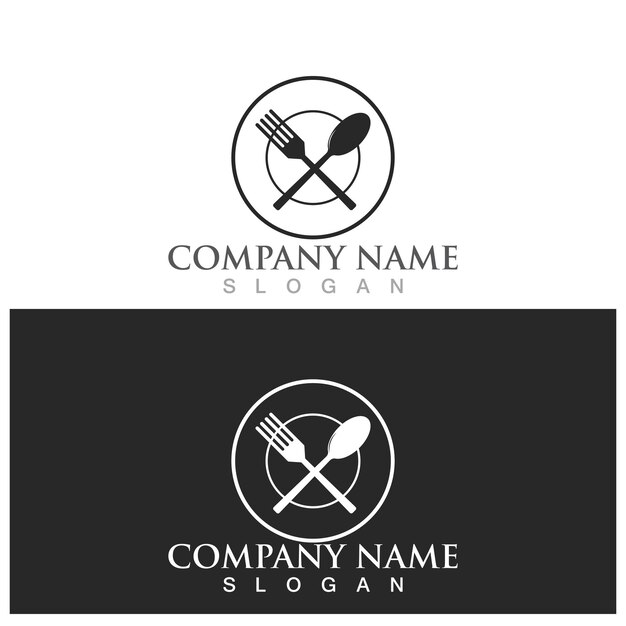 Fork and spoon logo and vector template