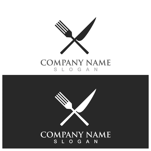 Fork and spoon logo and vector template