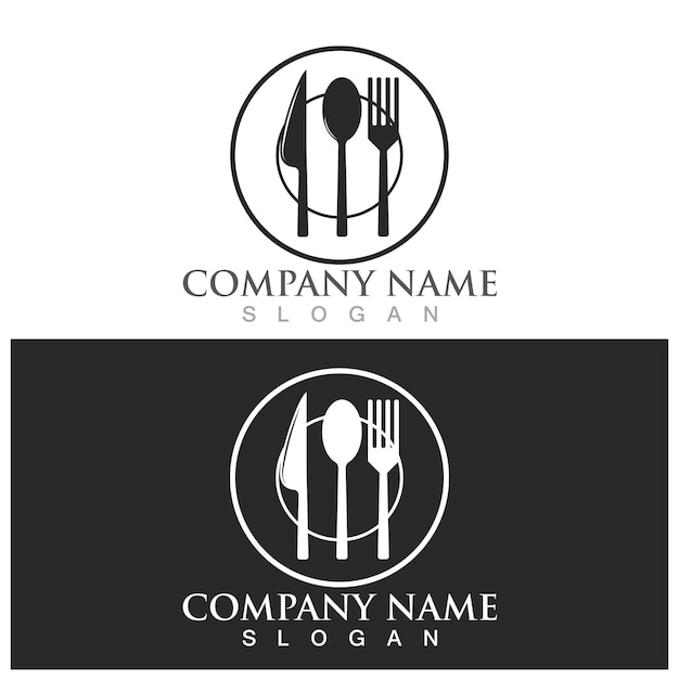 Fork and spoon logo and vector template