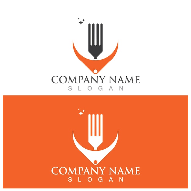 Fork and spoon logo and vector template