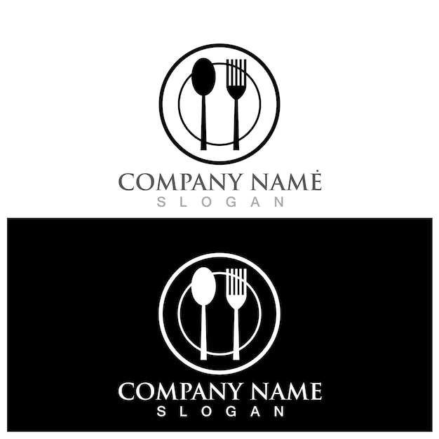 Fork and spoon logo and vector template