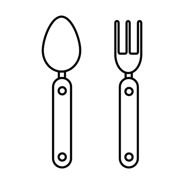 Fork and spoon travelHiking and camping equipment