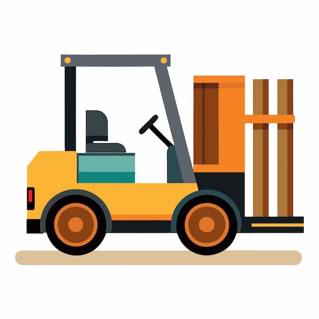 Vector forklift clipart cartoon style vector illustration