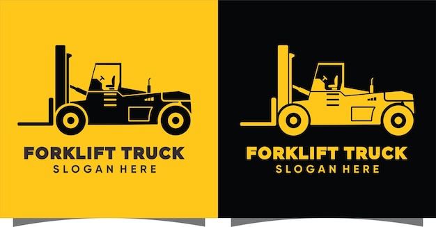 Forklift logo with creative modern style Premium Vector