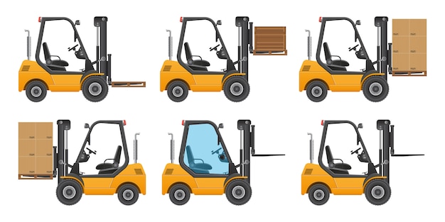 Forklift truck. illustration isolated on white