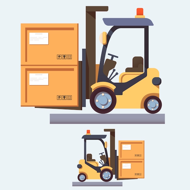 Forklift truck with boxes