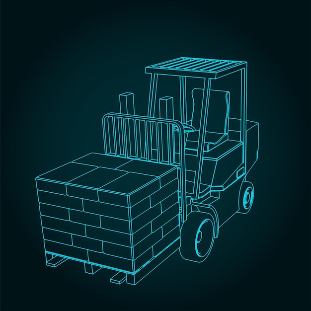 Forklift with cargo