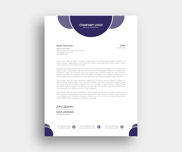 Formal standard Letterhead template Design