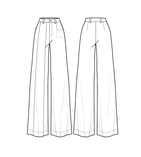 Formal trousers fashion sketch template