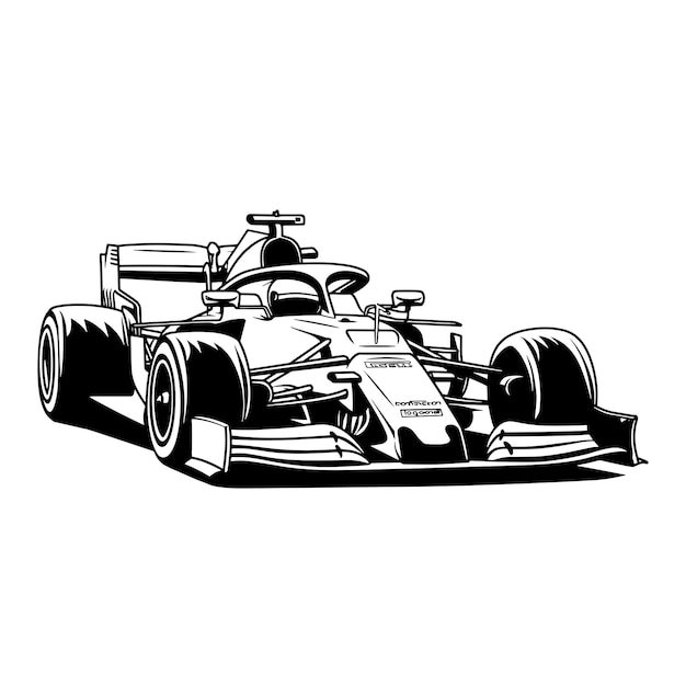 Formula racing car clipart vector illustration