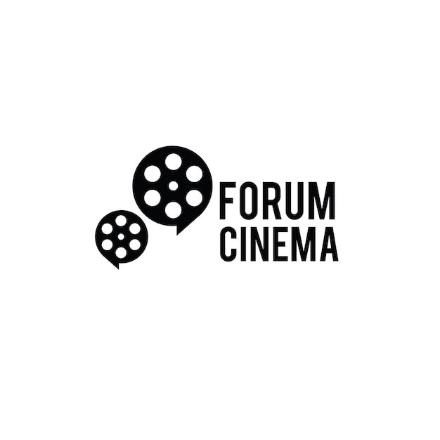 Forum cinema Studio live movie streaming Production concept bubble chat with movie maker logo