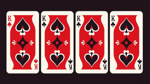 Four Aces Playing Cards Vector Illustration