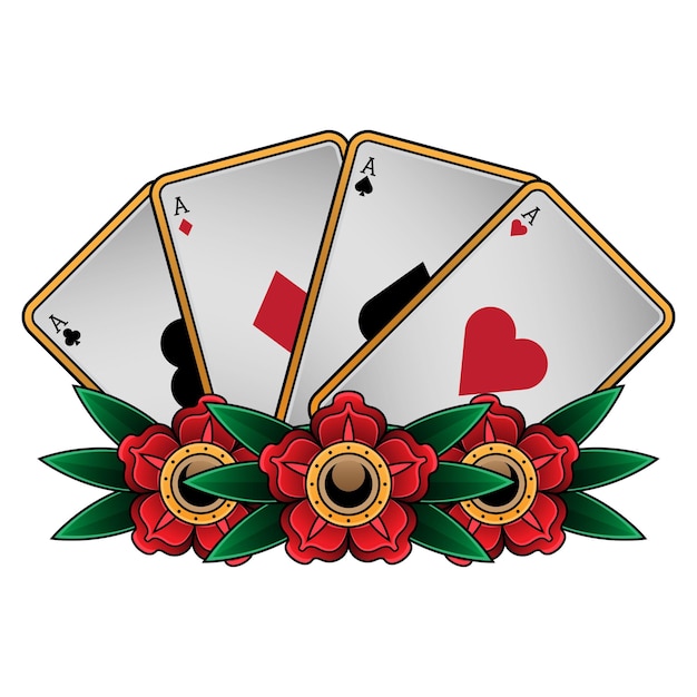 four aces poker card tattoo