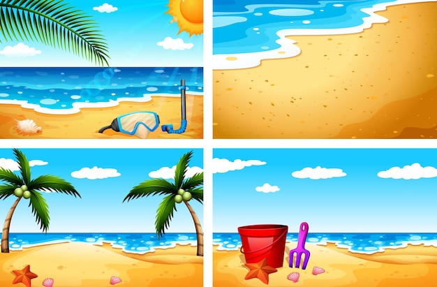 Four beach sceneries