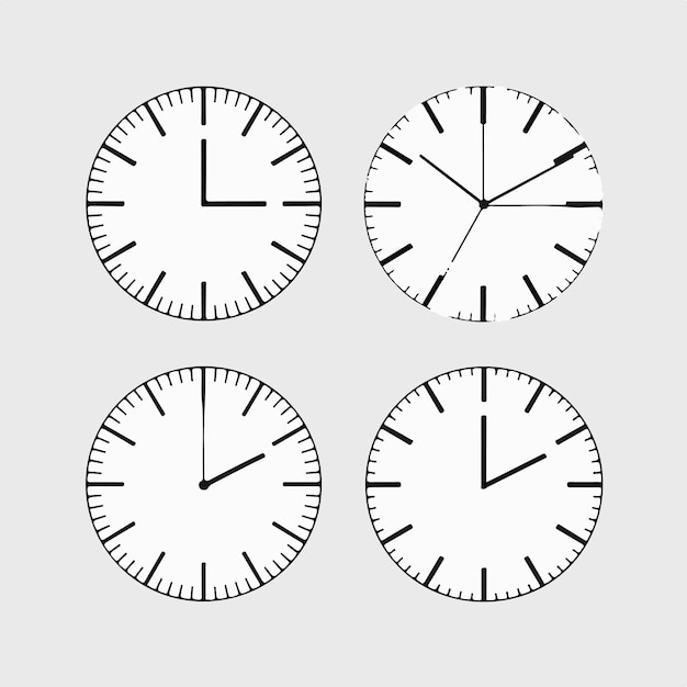 Vector four clocks with different time of 4  00 and the time is 1  40