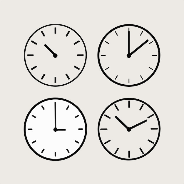 Vector four clocks with different time zones one says four oclock