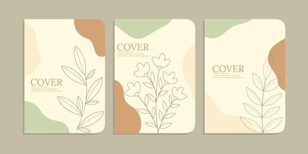 Four covers for a cover and a leaf on a beige background.