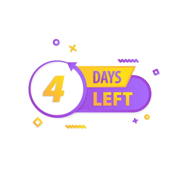 Vector four days left countdown tag