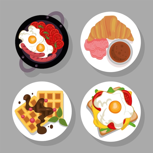 Four delicious breakfasts menus