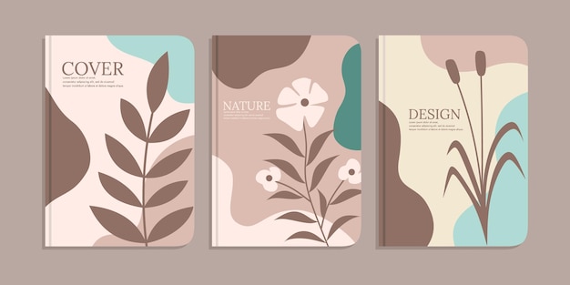 Four different books with the words nature on them.