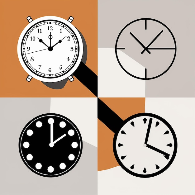 Vector four different clock icons