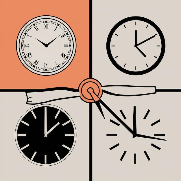 Vector four different clock icons