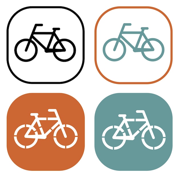 Four different colored squares with a bicycle and one that says " bike ".